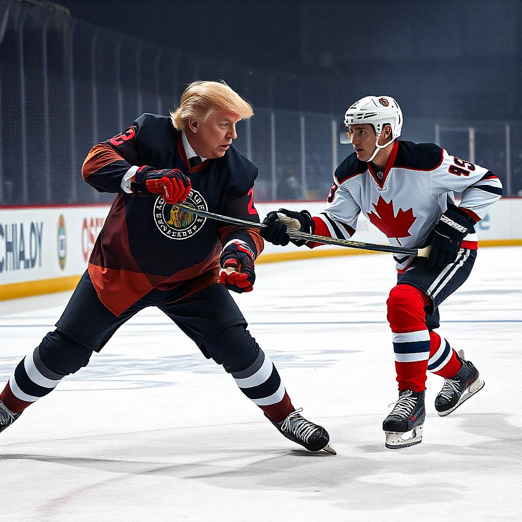 Hockey sur glace : Trois bastons en neuf secondes, USA - Canada dégénère sur fond de tensions politiques www.lequipeB.fr